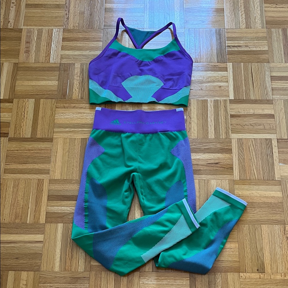Adidas by Stella McCartney Purple and Green Leggings